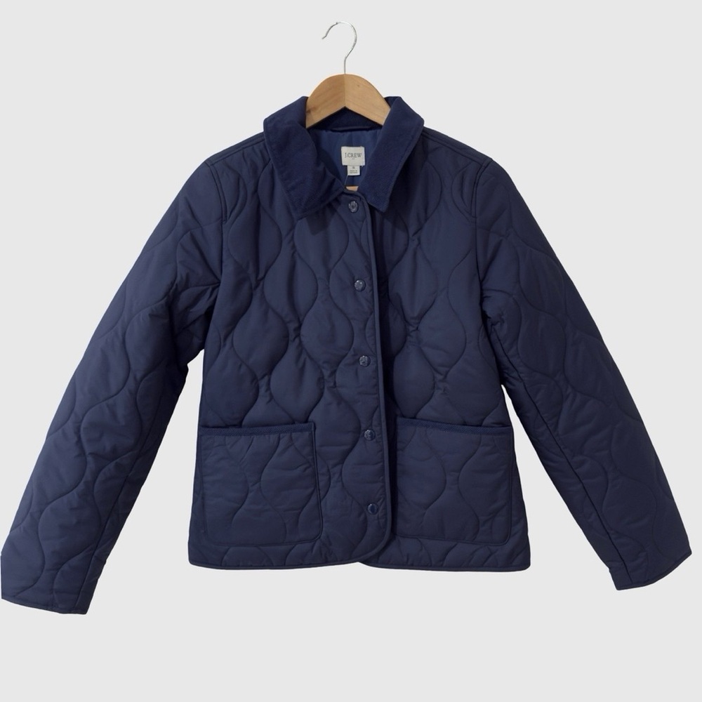 NWT J. Crew Navy Quilted Barn Jacket